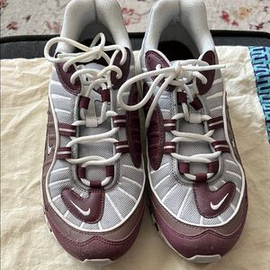 Nike White and Maroon Athletic Shoes